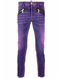 Мужские фиолетовые зауженные джинсы от DSQUARED2