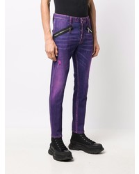 Мужские фиолетовые зауженные джинсы от DSQUARED2