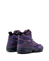 Мужские фиолетовые кожаные высокие кеды от Nike