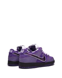 Мужские фиолетовые кожаные низкие кеды от Nike