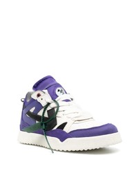 Мужские фиолетовые кожаные низкие кеды от Off-White