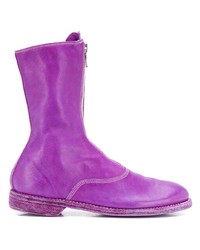 Фиолетовые кожаные полусапоги от Guidi