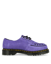 Фиолетовые кожаные туфли дерби