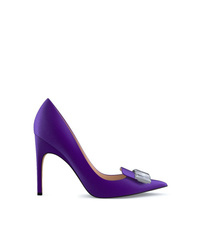 Фиолетовые кожаные туфли с украшением от Sergio Rossi