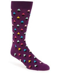 Фиолетовые носки с ромбами