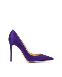Фиолетовые сатиновые туфли от Gianvito Rossi