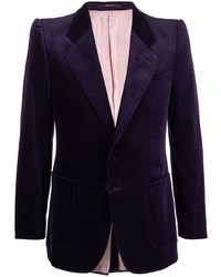 Мужской фиолетовый бархатный пиджак от Gucci
