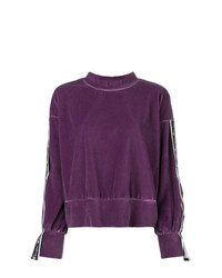 Женский фиолетовый бархатный свитер с круглым вырезом от Champion