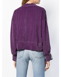 Женский фиолетовый бархатный свитер с круглым вырезом от Champion