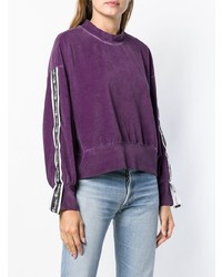 Женский фиолетовый бархатный свитер с круглым вырезом от Champion