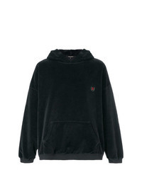 Фиолетовый бархатный худи с вышивкой