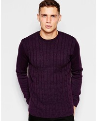 Мужской фиолетовый вязаный свитер от Asos