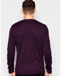 Мужской фиолетовый вязаный свитер от Asos