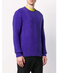 Мужской фиолетовый вязаный свитер от Nuur