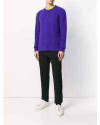 Мужской фиолетовый вязаный свитер от Nuur