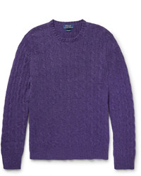 Мужской фиолетовый вязаный свитер от Polo Ralph Lauren