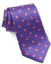 Фиолетовый галстук с принтом