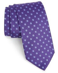 Фиолетовый галстук с цветочным принтом
