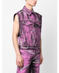 Мужской фиолетовый джинсовый жилет от Moschino