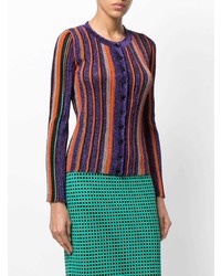 Женский фиолетовый кардиган в вертикальную полоску от Missoni