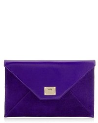 Фиолетовый кожаный клатч