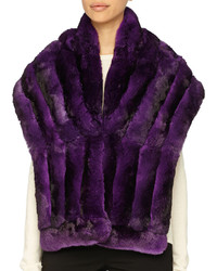 Фиолетовый меховой шарф