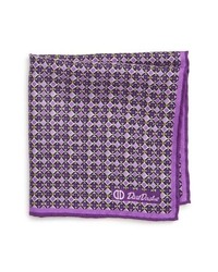 Фиолетовый нагрудный платок с геометрическим рисунком