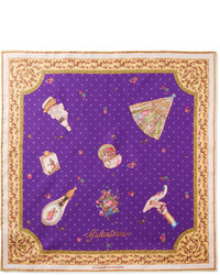 Фиолетовый нагрудный платок с принтом