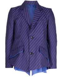 Мужской фиолетовый пиджак в вертикальную полоску от Sulvam