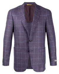 Мужской фиолетовый пиджак в клетку от Canali