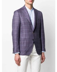 Мужской фиолетовый пиджак в клетку от Canali