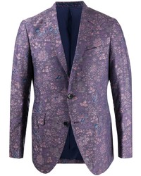 Мужской фиолетовый пиджак с цветочным принтом от Etro