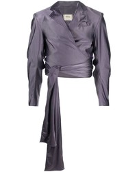 Мужской фиолетовый сатиновый пиджак от Ninamounah