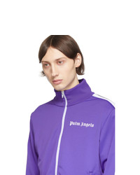 Мужской фиолетовый свитер на молнии от Palm Angels
