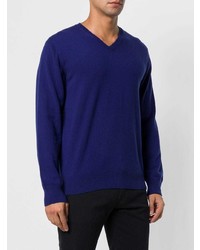 Мужской фиолетовый свитер с v-образным вырезом от Cruciani