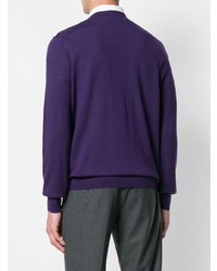 Мужской фиолетовый свитер с v-образным вырезом от Polo Ralph Lauren