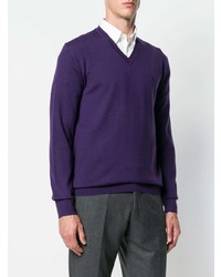 Мужской фиолетовый свитер с v-образным вырезом от Polo Ralph Lauren