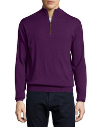 Фиолетовый свитер с воротником на молнии