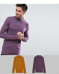 Мужской фиолетовый свитер с воротником поло от ASOS DESIGN