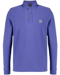 Мужской фиолетовый свитер с воротником поло от BOSS