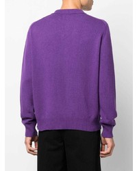 Мужской фиолетовый свитер с воротником поло от Bode