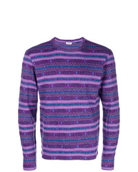 Мужской фиолетовый свитер с жаккардовым узором от Kenzo