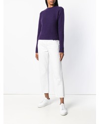 Женский фиолетовый свитер с круглым вырезом от Vince