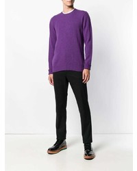 Мужской фиолетовый свитер с круглым вырезом от Drumohr