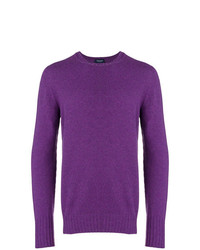 Мужской фиолетовый свитер с круглым вырезом от Drumohr