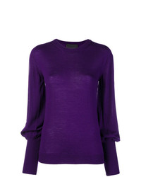 Женский фиолетовый свитер с круглым вырезом от Erika Cavallini