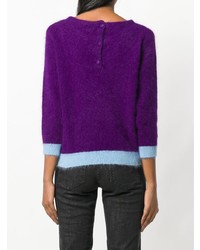 Женский фиолетовый свитер с круглым вырезом от Frankie Morello