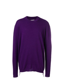 Мужской фиолетовый свитер с круглым вырезом от Laneus