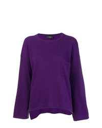 Женский фиолетовый свитер с круглым вырезом от Maison Flaneur