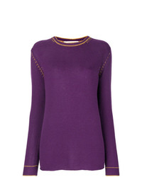 Женский фиолетовый свитер с круглым вырезом от Marni